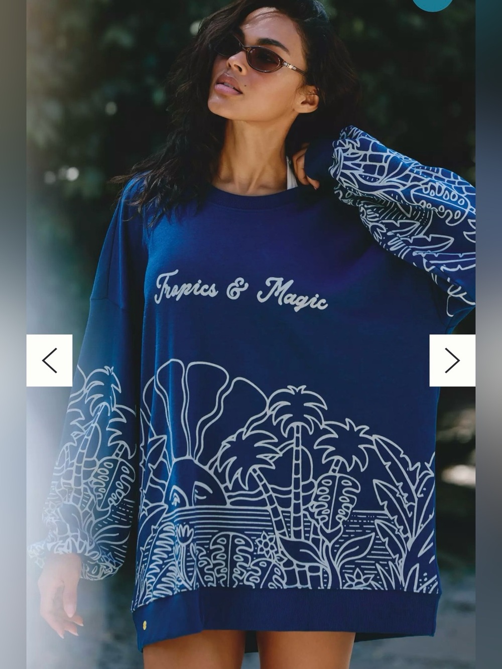 NWOT Anthropologie Celandine x Tigre Indigo Printed Sweatshirt